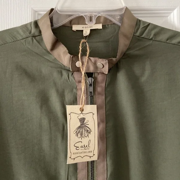 Easel shirt / jacket olive green color very beautiful size L - Picture 2 of 8